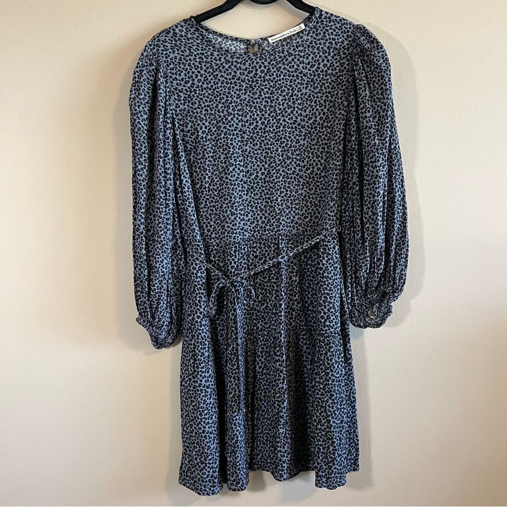 ✨ Abercrombie & Fitch Gray‎ Black Leopard Cheetah Mini Dress XS